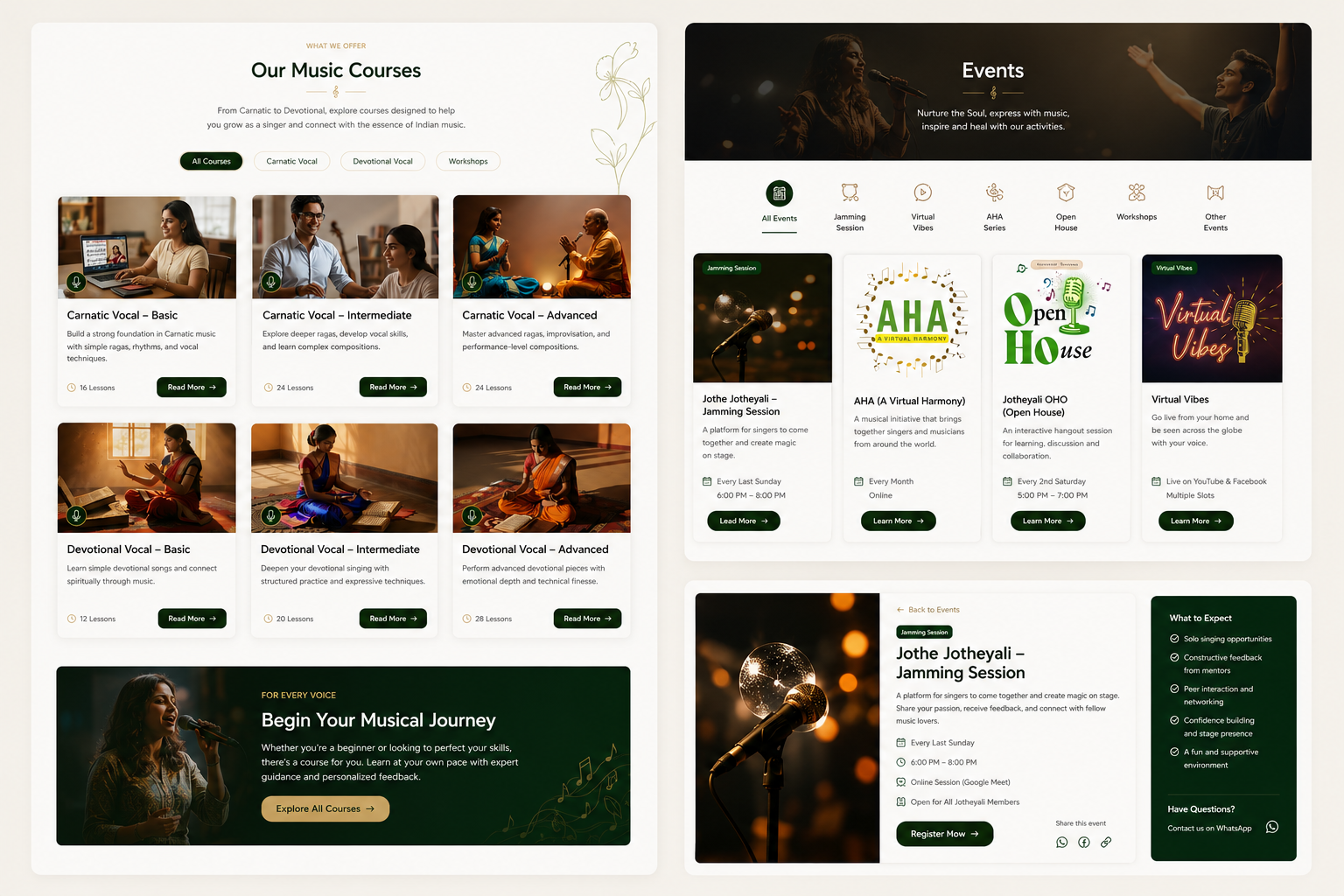 Jotheyali courses and events pages