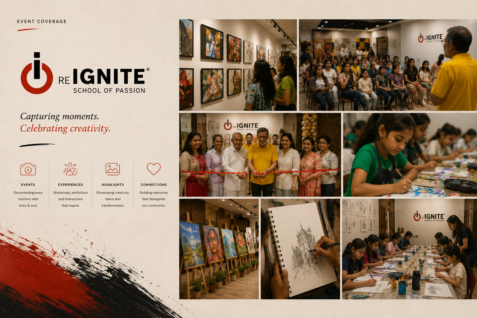 Event coverage — workshops, exhibitions and community moments